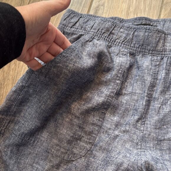 Jones New York Linen Blend‎ crop Pants with pockets size medium Blue - Picture 4 of 10